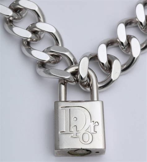 dior silver padlock necklace|Dior.